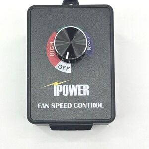 iPower Fan Speed Control Variable Dial for Inline Duct Fans Black AC Plug-In